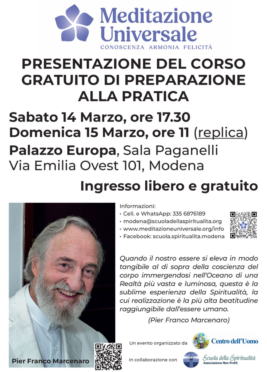 Presentazione Corso Meditazione Universale - Modena